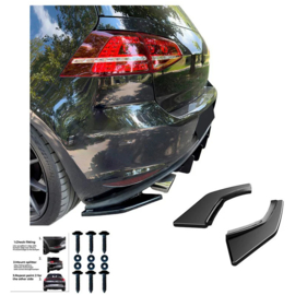 Oneway Achterbumperskirts (Hoeken) passend voor Volkswagen Golf VII HB GTi/GTD 2013-2016 – Glanzend zwart