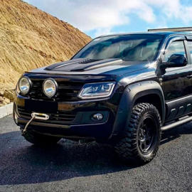 Oneway Motorkapluchtinlaat (Scoop) passend voor Volkswagen Amarok MK1 2010-2022 & Nissan Navara D40 2005-2010 - Matzwart