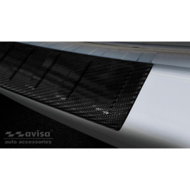 Echt 3D Carbon Achterbumperprotector passend voor Volkswagen Transporter T6 2015- (met achterklep) 'Ribs'