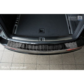 Zwart-Chroom RVS Achterbumperprotector passend voor Audi Q5 2008-2012 & 2012- 'Ribs'