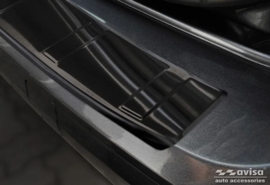 Zwart RVS Achterbumperprotector passend voor Volkswagen Caddy V 2020- 'Ribs'