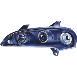 Set Koplampen passend voor Opel Tigra A 1995- - Zwart - incl. Angel-Eyes