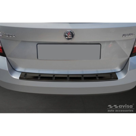 Zwart RVS Achterbumperprotector passend voor Skoda Fabia III Combi 2014-2018 'STRONG EDITION'