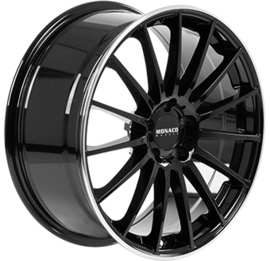 MONACO WHEELS MC1 20inch 8,5j 5/112 ET35 Naaf 66,5mm Zwart Glans / Gepolijste rand