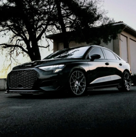 Oneway Set Sideskirts passend voor Audi A3 (8Y) Sedan/Sportback 2020-2024 excl. S-Line/S3/RS3 - Glanzend zwart