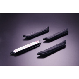 Set universele deurbeschermstrips 97x15mm - Zelfklevend - Carbon-Look - Set à 4 stuks