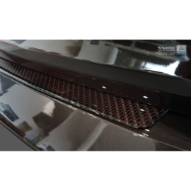 Carbon Achterbumperprotector passend voor BMW 7-Serie G11/G12 2015-2019 excl. M-Pakket - Rood-Zwart Carbon