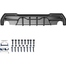 Oneway Achterbumperskirt (Diffuser) passend voor BMW 1-Serie F40 M-Pack/M135i (enkele uitlaat L/R) 2019- - Glanzend zwart