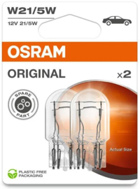 Osram Original Halogeen lampen - T20 W3x16Q - 12V/21-5W - set à 2 stuks