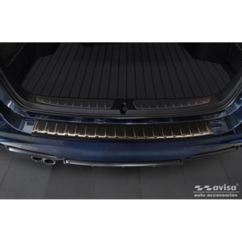 Zwart RVS Achterbumperprotector passend voor BMW 3-Serie (F31) Touring 2012-2015 & FL 2015-2019 'Ribs'