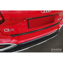 Zwart RVS Achterbumperprotector passend voor Audi Q2 Facelift 2020-