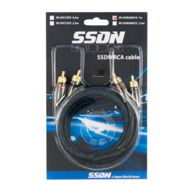 SSDN 1-meter hoogwaardig geweven drievoudig afgeschermde RCA kabel - in blister
