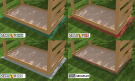 Secuplay Rubber Gazonrand - 100x10x3,6cm - Grijs - Pakket van 3 stuks