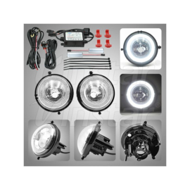 Set Bumper Dagrijdlampen (DRL) passend voor Mini R55-R59 2006-2014 / Countryman R60 / Paceman R61 - Zwart