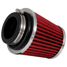 K&N RG-Serie universeel vervangingsfilter met 3 aansluitdiameters - Lengte 114mm - Rood (RG-1003RD-L)