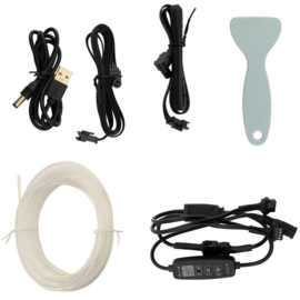 AutoStyle 2-Delige Multi-Color LED Interieur Sfeerverlichting met App Bediening & 5-meter Optical Fiber