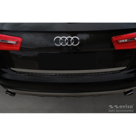 Echt 3D Carbon Achterbumperprotector passend voor Audi A6 Allroad 2012-2018 'Ribs'