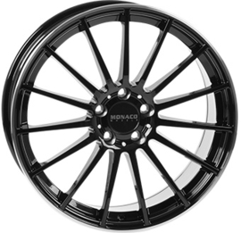 MONACO WHEELS MC1 20inch 8,5j 5/112 ET35 Naaf 66,5mm Zwart Glans / Gepolijste rand