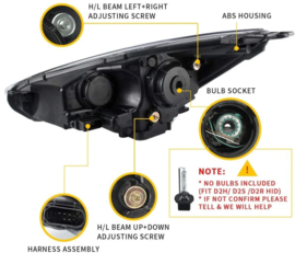 VLAND LED-koplampen voor 2015-2019 Ford Focus Mk III Facelift (mk 3.5) Z/O demonenogen Accessoires Met HID-lampen