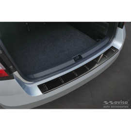 Zwart RVS Achterbumperprotector passend voor Skoda Fabia III Combi 2014-2018 'STRONG EDITION'
