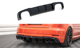 Maxton Design ACHTERPANEEL + MILLTEK SPORTUITLAAT AUDI RS3 SPORTBACK 8V FACELIFT Gloss Black (Polished Tips)