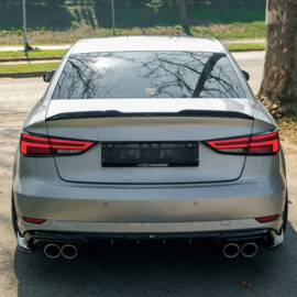 Oneway Achterspoiler passend voor Audi A3 S-Line/S3/RS3 Sedan 8V/8V Facelift 2013-2020 - Glanzend zwart