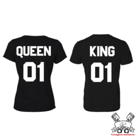T-shirt King & Queen + rugnummer