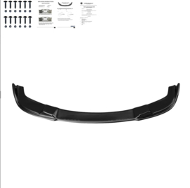 Oneway Voorspoilerlip passend voor BMW 5-Serie E60/E61 M-Pack 2003-2010 - Glanzend zwart