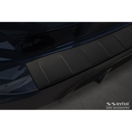 Matzwart RVS Achterbumperprotector passend voor BMW 3 Serie Touring (G21) Facelift 2022- met M-Pakket 'Ribs'