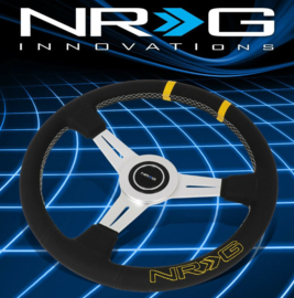 NRG Innovations Stuur 360mm/75mm Leer Zwart- Geel