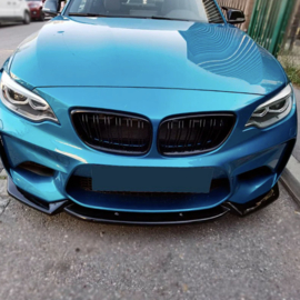 Oneway Voorspoilerlip passend voor BMW M2 F87 2016-2020 - Glanzend zwart