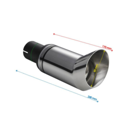 Ulter Sport Uitlaatsierstuk - Rond DTM/Race Ø80mm - Lengte 170mm - Montage ->50mm - RVS