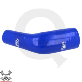 Silicone bocht verloop 45° (keuze uit diverse binnendiameters) Blauw