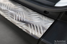 RVS Achterbumperprotector passend voor Volkswagen Crafter & MAN TGE 2017- 'Riffled' ('XL'-version)