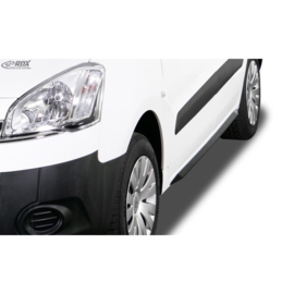 Sideskirts 'Slim' passend voor Citroën Berlingo (B9)/Peugeot Partner 2008-2018 (ABS zwart glanzend)