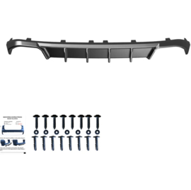 Oneway Achterbumperskirt (Diffuser) passend voor BMW 4-Serie G26 M-Pack/M440i 2021- (met dubbel rond of ovale uitlaatsierstukken) - Glanzend zwart