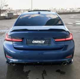 Oneway Achterbumperskirts (Hoeken) passend voor BMW 3-Serie G20/G21 Sedan/Touring Sport Line 2018-2022 - Glanzend zwart