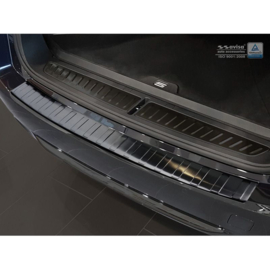 Zwart RVS Achterbumperprotector passend voor BMW 5-Serie G31 Touring 2017-2020 excl. M-Sport 'Ribs'