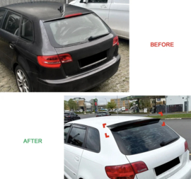 AutoStyle Dakspoiler passend voor Audi A3 (8P) Sportback 2004-2012 (ABS Glanzend zwart)