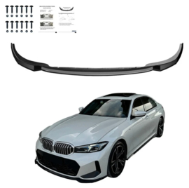Oneway Voorspoilerlip passend voor BMW 3-Serie G20/G21/M340i M-Pack Facelift 2022- - Glanzend zwart