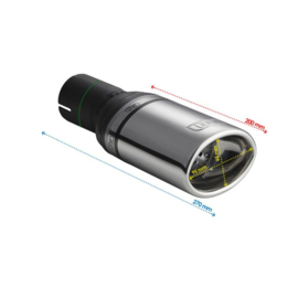 Ulter Sport Uitlaatsierstuk - Ovaal 95x65mm - Lengte 200mm - Montage ->50mm - RVS