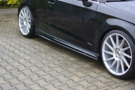Maxton Design ZIJSKIRTS DIFFUSORS AUDI S3 / A3 S-LINE 8V / 8V FL HATCHBACK Gloss Black