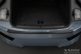 Matzwart RVS Achterbumperprotector passend voor BMW iX (I20) 2021- 'Ribs'