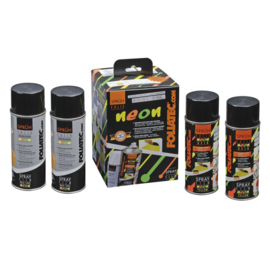 Foliatec Spray Film (Spuitfolie) NEON 4-delige Set - geel 2x400ml + basislaag 2x400ml