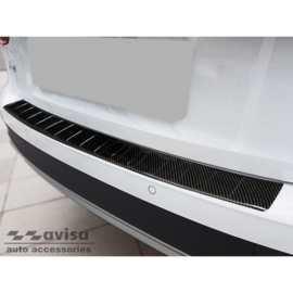 Echt 3D Carbon Achterbumperprotector passend voor Audi A4 Allroad (B9) 2016-2019 & FL 2019- 'Ribs'