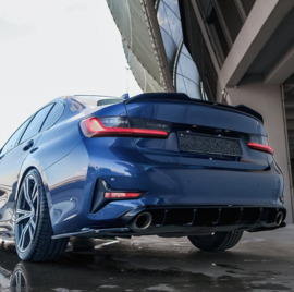 Oneway Achterspoiler passend voor BMW 3-Serie G20 Sedan incl. M-Pack & M340i 2018-2022 & 2022- & M3 G80 Sedan 2022- - Versie 2 - Glanzend zwart
