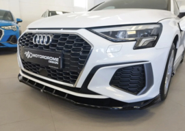 Motordrome Voorspoiler passend voor Audi A3 (8Y) Sportback & Sedan S-Line / S3 2020-2024 (ABS Glanzend zwart)