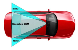 Simoni Racing Binnenspiegel universeel 350mm - Zwart - met klemmen