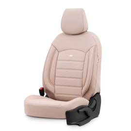 Universele Volleder Stoelhoezenset 'Inspire' Crème - 11-delig - geschikt voor Side-Airbags