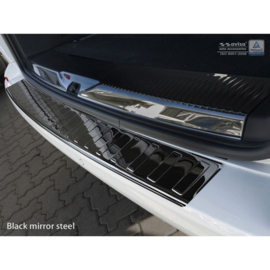 Zwart-Chroom RVS Achterbumperprotector passend voor Volkswagen Transporter T6 2015-2019 & FL 2019-2020 & T6.1 2020-2022 (met achterklep) 'Ribs'
